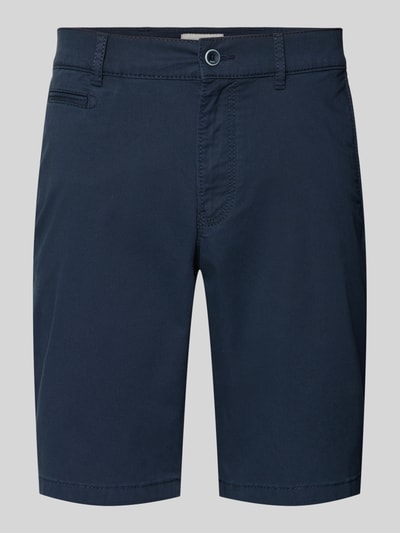 Produktfoto, Regular Fit Bermuda aus reinem Leinen von Brax in Dunkelblau, Optik: Unifarben, seitliche Eingrifftaschen, Knopfverschluss, Material: Leinen