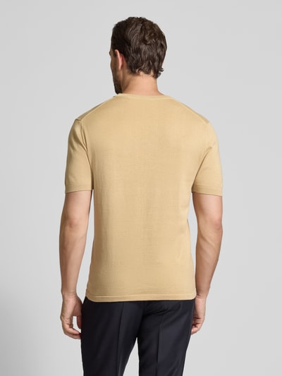 Christian Berg Men T-Shirt mit geripptem Rundhalsausschnitt Sand 5