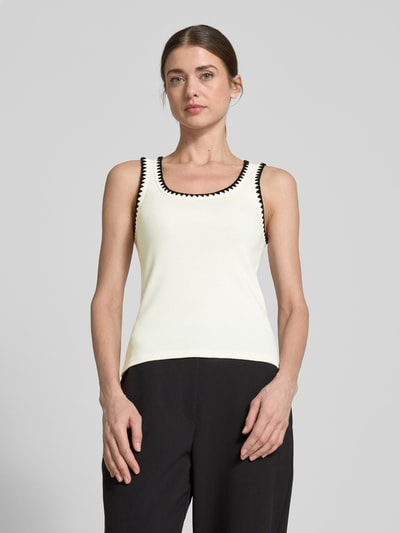 VERO MODA Top o kroju slim fit z okrągłym dekoltem model 'VIOLA' Biały 4