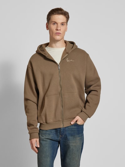 KARL KANI Sweatjacke mit Label-Stitching Khaki 4