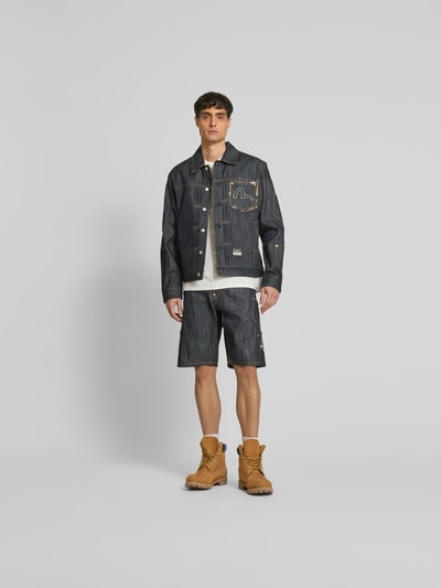 Evisu Straight Fit Jeansshorts mit Beintaschen Jeansblau 1