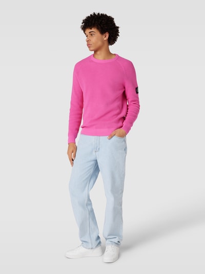 Calvin Klein Jeans Strickpullover mit Label-Patch Pink 1