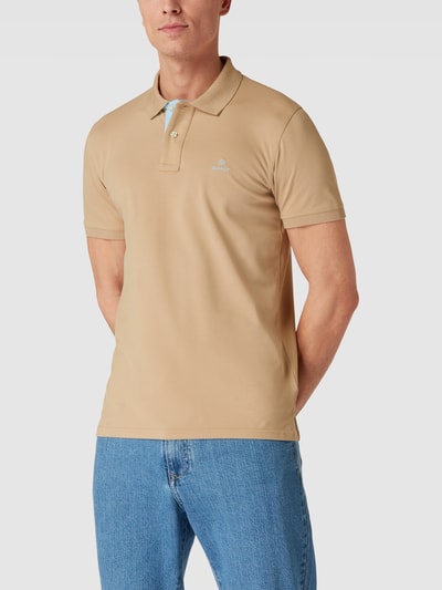Gant Poloshirt mit Label-Stitching Haselnuss Braun 4