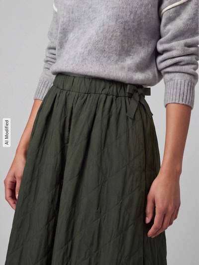 Weekend Max Mara Maxi-Rock mit seitlichen Eingrifftaschen Modell 'WKDBRIOSE' Khaki 3