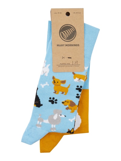 Many Mornings Socken mit Allover-Muster Bleu 2