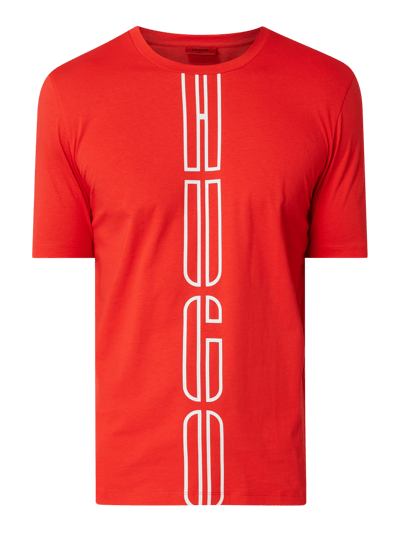 HUGO T-shirt z nadrukiem z logo model ‘Darlon’ Czerwony 2