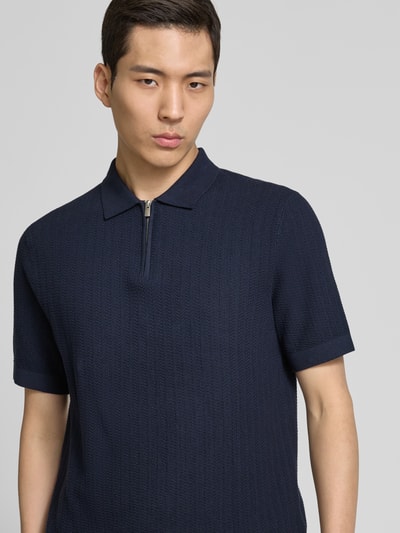 SELECTED HOMME Poloshirt met korte ritssluiting Marineblauw - 3