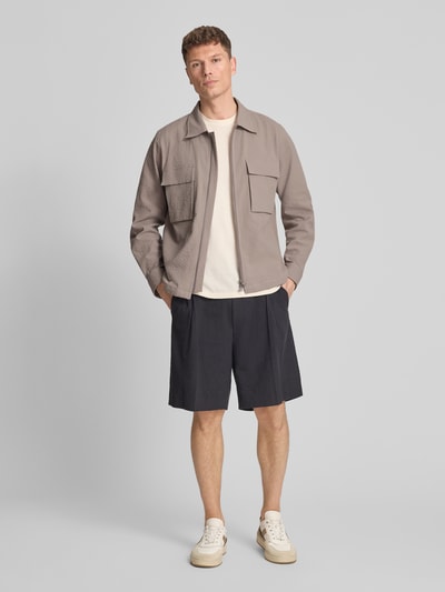 HUGO Regular Fit Overjacket aus Baumwoll-Mix Mondall 'ESELIO' Hellbraun 1