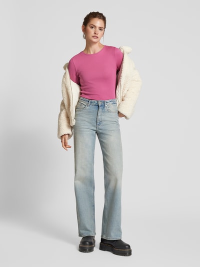 Marc O'Polo Denim Longsleeve mit Rundhalsausschnitt Fuchsia 1