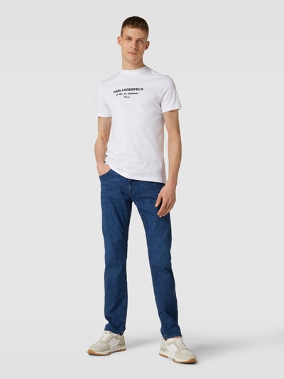 Karl Lagerfeld T-Shirt mit Label-Print Weiss 1