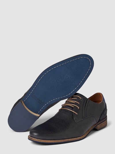 BULLBOXER Derby schoenen met structuurmotief, model 'PHILIP' Marineblauw - 3
