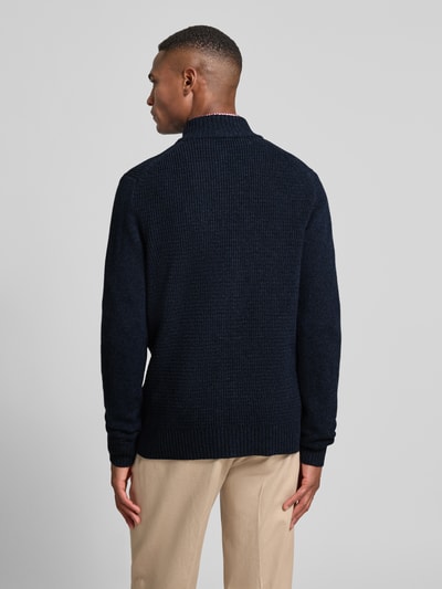 MAERZ Muenchen Strickjacke aus Schurwolle mit Zweiwege-Reißverschluss Jeansblau 5