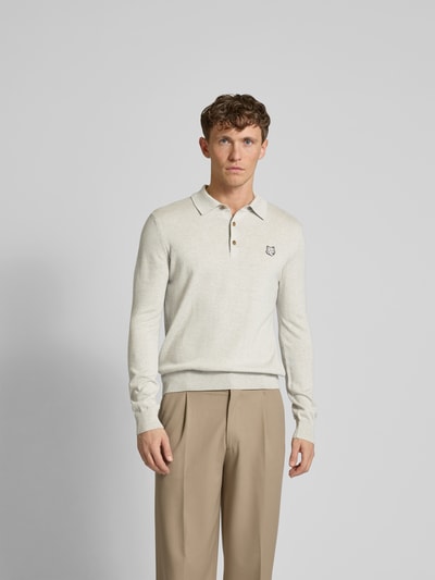 MAISON KITSUNÉ Longsleeve aus reiner Wolle Hellgrau 4