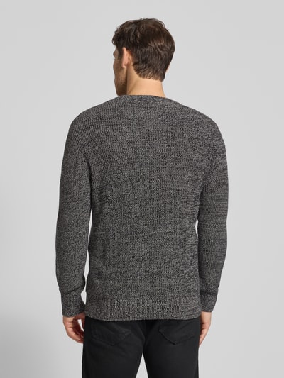 Tom Tailor Denim Sweter z dzianiny o kroju relaxed fit z mieszanki bawełny Antracytowy 5