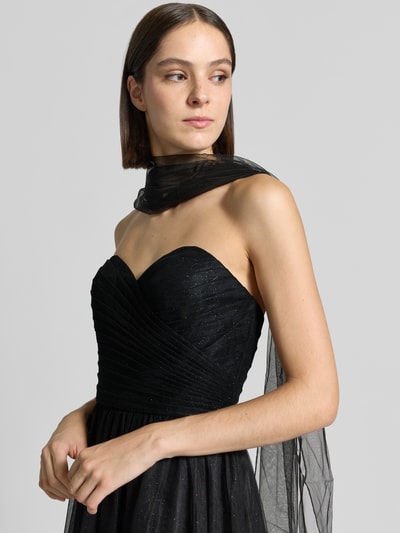 Mascara Abendkleid mit Herz-Ausschnitt und Schal Black 3