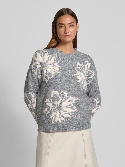 B.Young Gebreide pullover met ronde hals, model 'omea' Middengrijs gemêleerd - 4