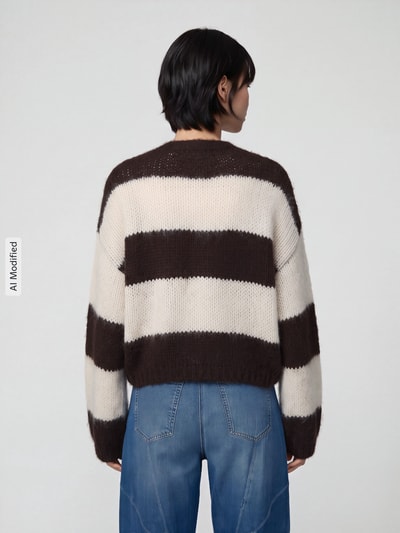 VERO MODA Strickjacke mit Ballonärmeln Schoko Melange 5