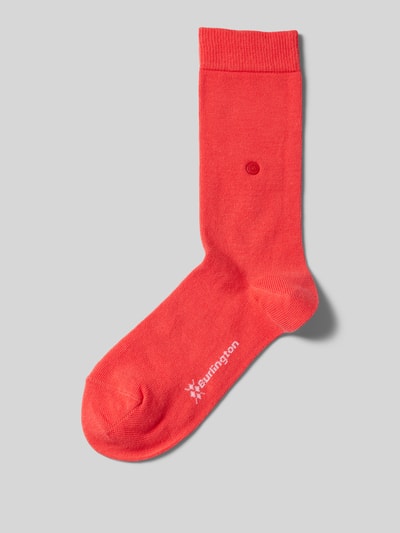 Burlington Socken in unifarbenem Design Modell 'LADY' Rot 1