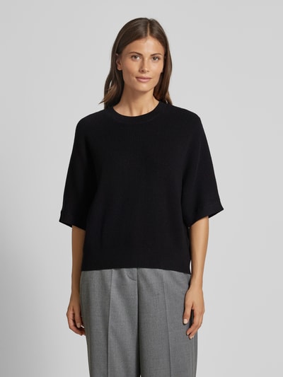 MSCH Copenhagen Gebreide pullover met 1/2-mouwen, model 'Amari' Zwart - 4