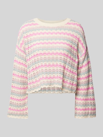 Only Relaxed Fit Strickpullover aus Baumwoll-Mix Modell 'ASA' Rosa 2