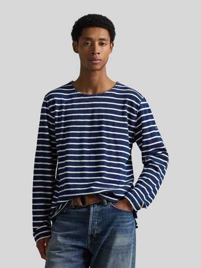 Polo Ralph Lauren bluzka z długim rękawem o kroju regular fit z detalem z logo Granatowy 4