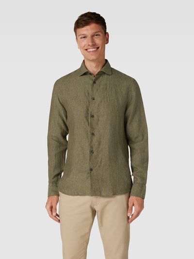 Matinique Koszula casualowa o kroju regular fit z czystego lnu model ‘marc’ Khaki 4