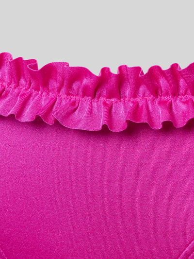 Produktfoto, Bikinihose mit Rüsche Modell 'Liora' von LASCANA in leuchtendem Pink, glatte Oberfläche, elastischer Bund, Material-Mix mit Stretch-Anteil