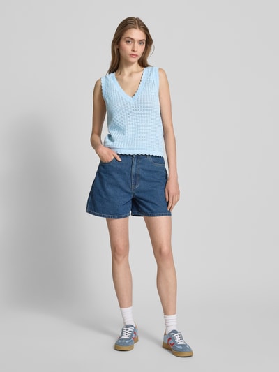 Pieces Regular Fit Pullunder aus reiner Baumwolle Modell 'SCOUT' Hellblau 1