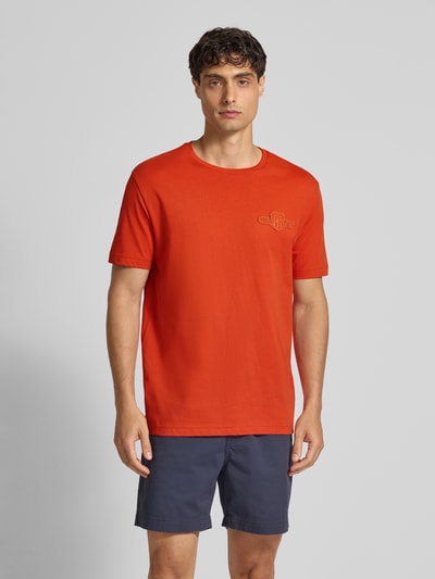 Gant Regular Fit T-Shirt mit Label-Stitching und Rundhalsausschnitt Orange 4