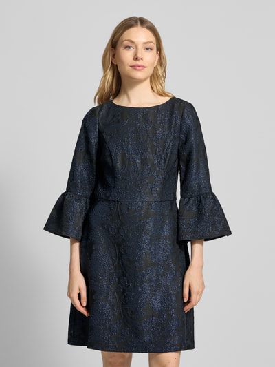 Adrianna Papell Regular Fit Cocktailkleid mit Floralem Allover-Stitching Dunkelblau 4