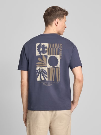 Marc O'Polo T-shirt o kroju relaxed fit z czystej bawełny Ciemnoniebieski 5