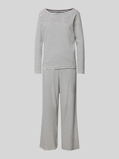 TOMMY HILFIGER Pyjama mit Label-Stitching Offwhite 1