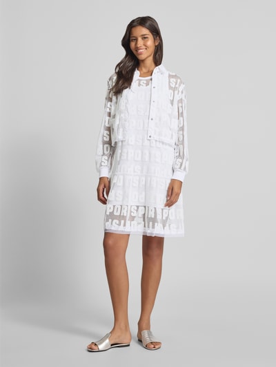 Marc Cain Knielanges Kleid mit Rundhalsausschnitt Weiss 1