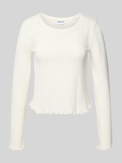 Jake*s Casual Pyjama-Oberteil mit Lochmuster Offwhite 2