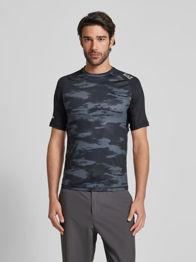 EA7 Emporio Armani T-Shirt mit Label-Print Modell 'VIGOR' Black 4