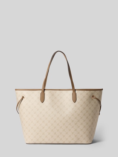 Produktfoto, Shopper mit Logo-Detail Modell 'Lara' van JOOP!, all-over logoprint in beige, smalle schouderband, open hoofdvak, maat: breedte 53 cm, lengte 34 cm, diepte 20 cm, schouderbandlengte 56 cm