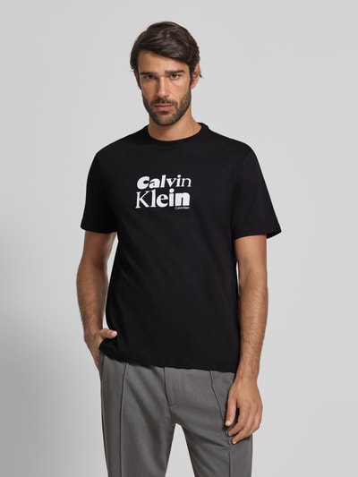 CK Calvin Klein T-shirt met labelprint Zwart - 4
