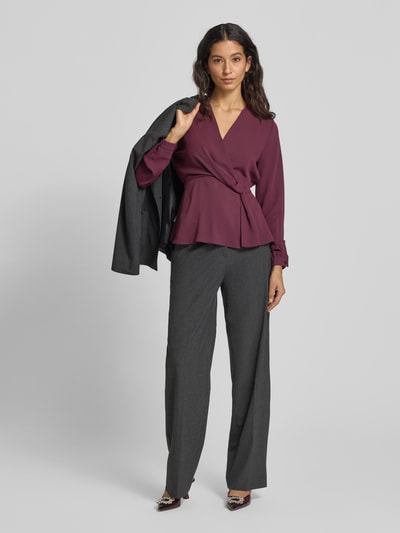 Rinascimento Regular fit blouse met knoopdetail Bordeaux - 1
