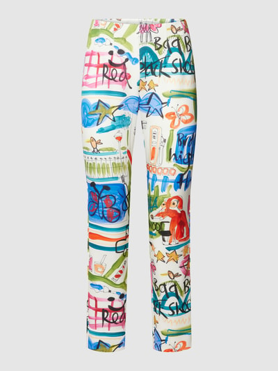 ST.ANN Broek met all-over print, model 'LAURA' Offwhite - 2