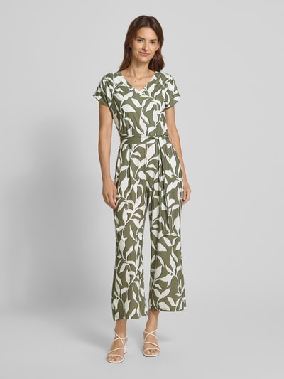 More & More Jumpsuit mit V-Ausschnitt Oliv 1