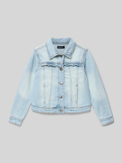 Blue Seven Jeansjacke mit Volants und Knopfverschluss Hellblau 1