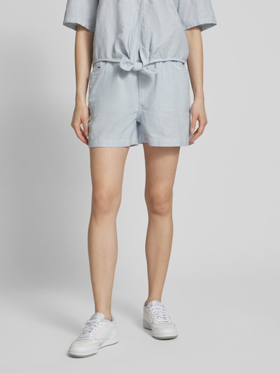 Tommy Jeans Regular Fit Paperbag-Shorts aus Baumwoll-Leinen-Mix Blau 4