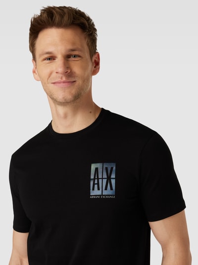 ARMANI EXCHANGE T-shirt met labelprint Zwart - 3