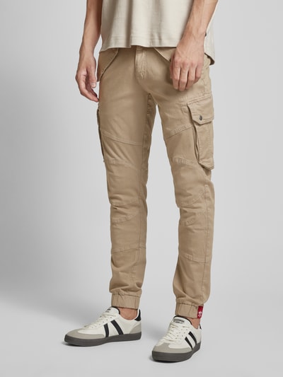 Alpha Industries Tapered fit cargobroek met klepzakken, model 'COMBAT PANT' Zand - 4