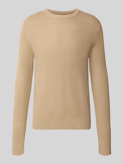 JACK & JONES Strickpullover mit Rundhalsausschnitt Modell 'PANNEL' Beige 1