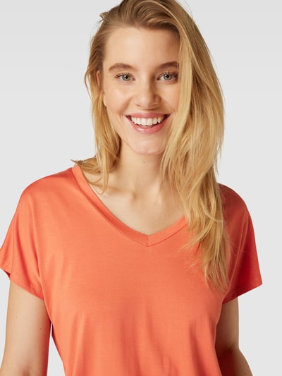 Soyaconcept T-Shirt mit V-Ausschnitt Modell 'Marica' Orange 3