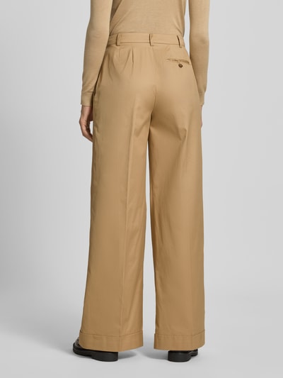 Lauren Ralph Lauren Broek met wijde pijpen en achterzak, model 'MAKANIE' Zand - 5