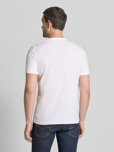s.Oliver RED LABEL krój regular fit t-shirt z czystej bawełny model 'BASIC TEE BIG LOGO' Biały 5