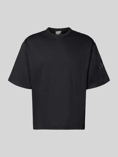 Produktfoto, Relaxed Fit T-Shirt aus reiner Baumwolle von adidas Sportswear in Schwarz, unifarben, kurze Ärmel, Jersey-Struktur