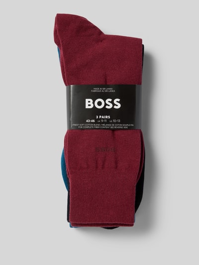 BOSS Sokken in een set van 3 paar van katoenmix, model '3P RS UNI CC' Bordeaux - 3